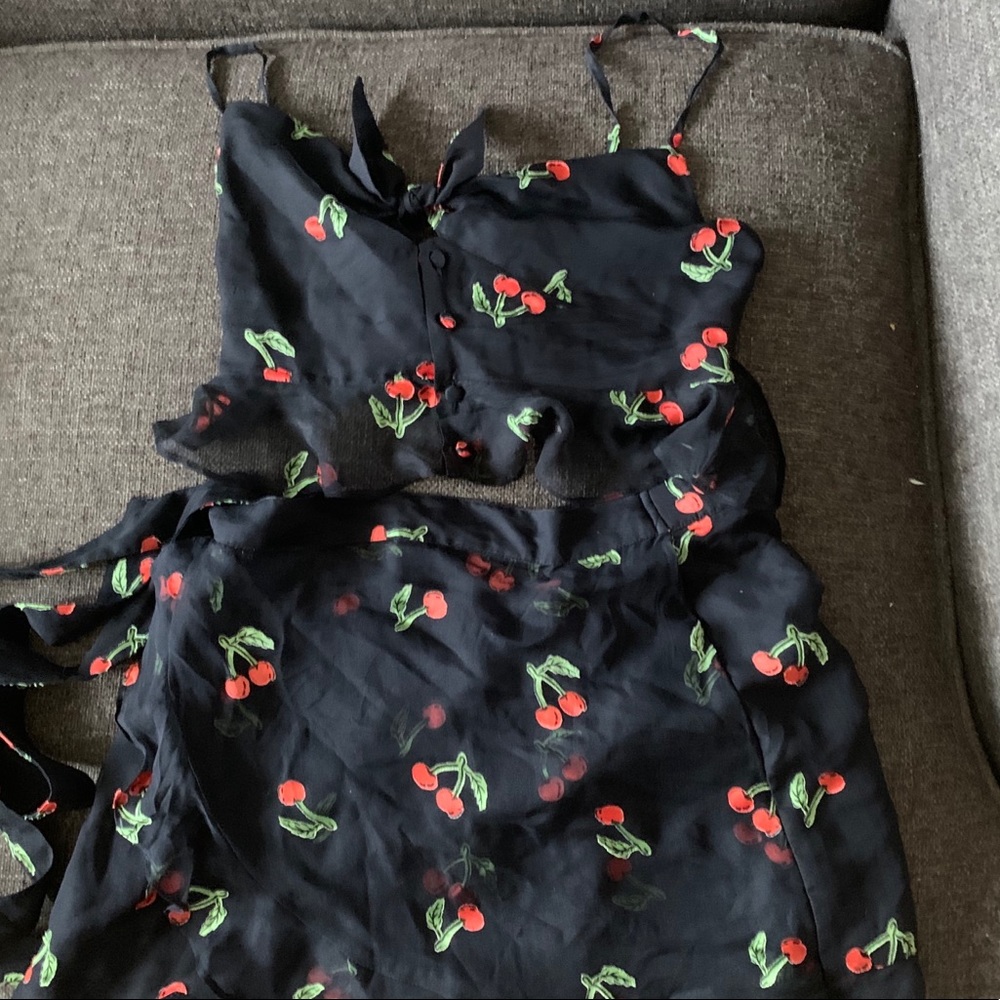 For Love and Lemons Cherry Print Skort Set